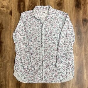 Frank And Eileen Shirt Blouse Women's Small Oversized Joedy Flowers White